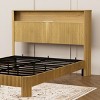 Platform Bed Frame with Storage Headboard,Charging Station,Wavy Wood Grain Design & Sturdy Quiet Metal Support-Baofuwish - 3 of 4