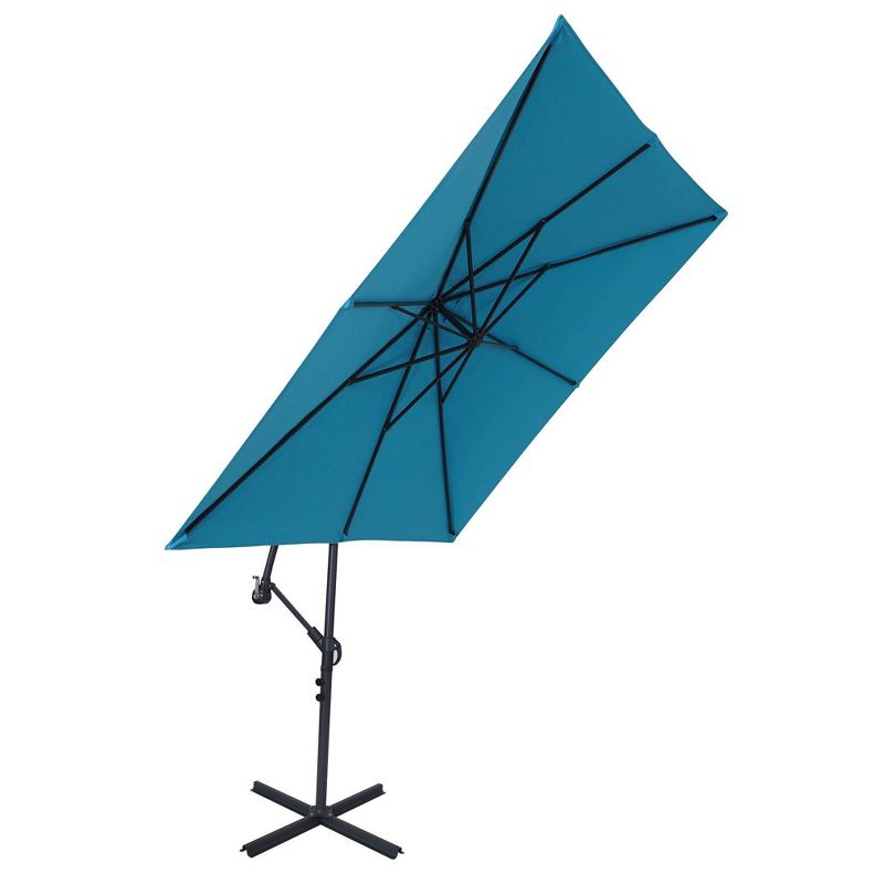 8.2' x 8.2' Square Patio Offset Deck Umbrellas with Cross Base - Wellfor, 3 of 15