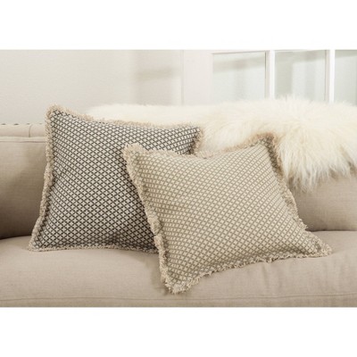 20" Slate Cotton Moroccan Tile Design Square Throw Pillow