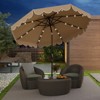 Tangkula 9.3 FT Solar Patio Umbrella w/ 32 LED Lights & Vented Top & Ruffles - 4 of 4