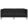 vidaXL Sofa Black Polyester, Plywood, Solid Wood, Foam 2-Seater Sofa - 3 of 4