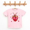 Coquette Strawberry Hearts Watercolor - Youth Short Sleeve Graphic T-Shirt - 2 of 4