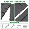 Aukfa 9-Pack WPC Interlocking Deck Tiles, 11.8"x11.8" Outdoor Indoor Waterproof Flooring, 700lb Load, Easy DIY for Patio, Balcony, Pool - 4 of 4