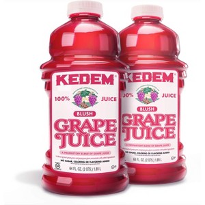 Kedem Blush Grape Juice, Passover - 64 Oz Bottle (Pack of 2) - 1 of 3