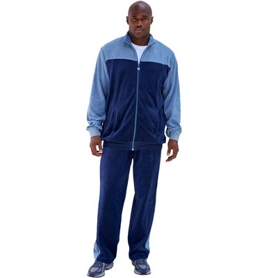 KingSize Men's Big & Tall Colorblock Velour Tracksuit