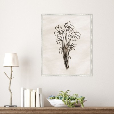 Dan Meneely Native Flowers White Beaded Canvas Wall Art