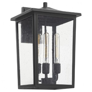 Quorum Lighting Riverside Outdoor Lantern, 3 Lights, Noir Finish - 1 of 1