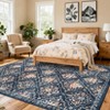 Modern Area Rug Elegant Floral Durable Stain-Resistant Fabric Washable Waterproof Perfect Rug for Living Room Bedroom - 3 of 4