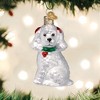 Old World Christmas Blown Glass Ornament for Christmas Tree, White Poodle - 2 of 3