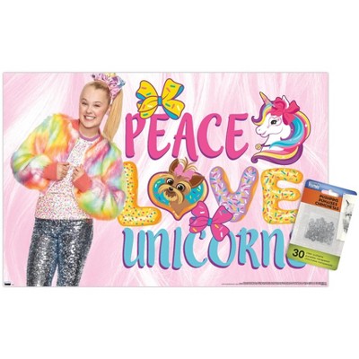 Trends International Jojo Siwa - Peace Love Unicorns Unframed Wall Poster Prints