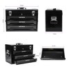 VASIP 20'' Portable 3-Drawer Steel Toolbox, 4 Layers of Tools with Metal Latches, with Top Storage Tray and carrying Handle, Tool Storage - 2 of 4