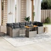 vidaXL Garden Sofa Set Grey PE Rattan, Powder-Coated Steel, Acacia Wood - 2 of 4