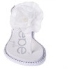 bebe Girl's T-strap Flat Sandals with Pearl, Flower, and Rhinestone Details - Sandals for Little Kid/Big Kid - 4 of 4