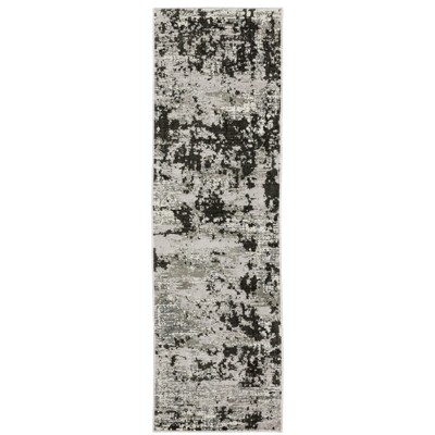 Oriental Weavers Caravan 4153Q Grey/ Black Indoor Area Rug - 2'3" x 7'6"