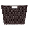 Simplify Large Rattan Tote with Sterling Silver Handles Chocolate: Decorative Storage Bin, 13 x 15 x 10, No Assembly Required - 2 of 4
