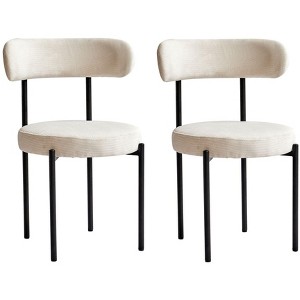 Nordlys Set of 2 Metal and Velvet Dining Chairs Modern Design Style Upholstery Dining Room - 1 of 4