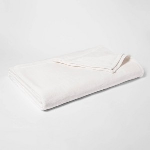 Twin/Twin XL Micromink Bed Blanket Ivory - Room Essentials