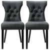 Set of 2 Silhouette Dining Chairs Black - Modway: Faux Leather Upholstered, Hourglass Shape, Tapered Legs - 3 of 4