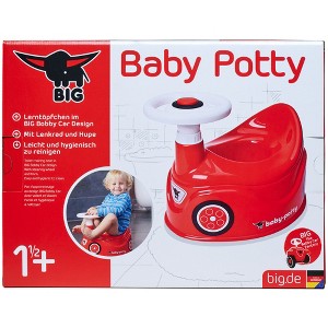 BIG: Baby Potty - Red - Training Toilet In Fun Bobby Car Design, Steering Wheel - 1 of 4