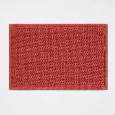21"x30" Performance Solid Cotton Bath Mat Deep Red - Threshold™