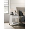 Vynxaria Celeste 20" Nightstand with 1 Drawer and Open Lower Shelf, 35LBS Top Shelf Capacity, Silver Metal Handles, PU Paper Lamination - 2 of 4