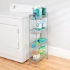 mDesign Steel Slim Rolling Utility Cart Storage Organizer with 4 Shelves - 2 of 4