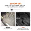 VEVOR Automotive Floor Mats, Fits for Dodge Durango / Jeep Grand Cherokee 2016-2024 / 2016-2021, 3 pcs Front and 2nd Row Liners, Black - 3 of 4