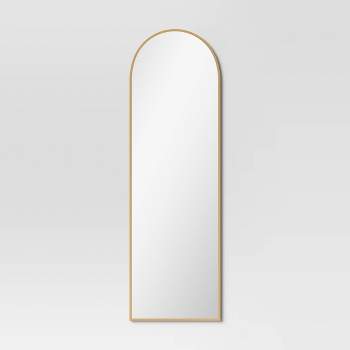 20" x 65" Arched Metal Leaner Mirror Brass - Threshold™