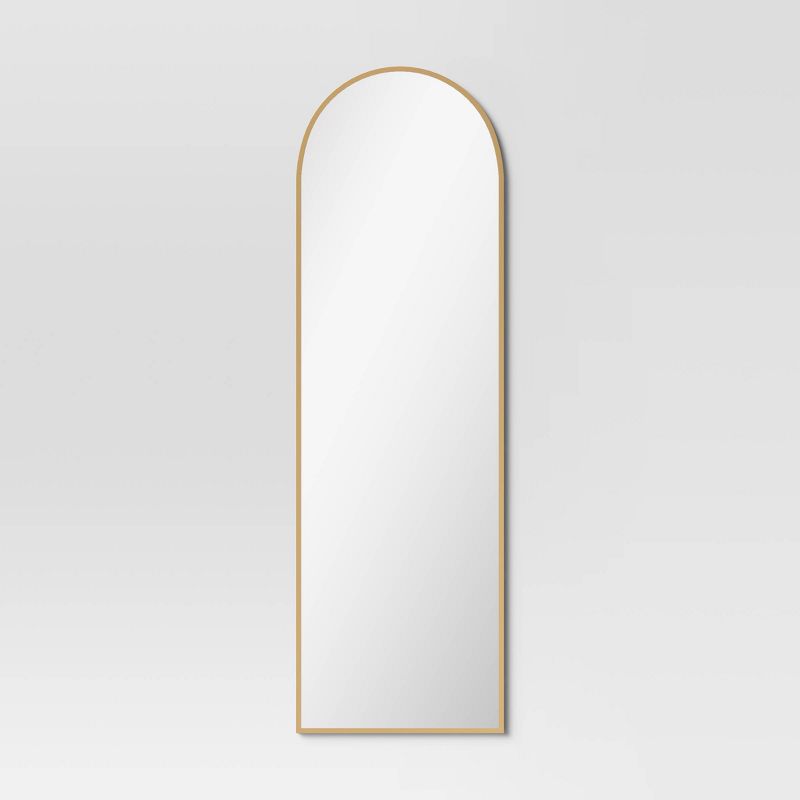 20&#34; x 65&#34; Arched Metal Leaner Mirror Brass - Threshold&#8482;, 1 of 9
