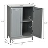 Tangkula Bathroom Floor Storage Cabinet Double Door Kitchen Cupboard Shoe Cabinet - 2 of 4