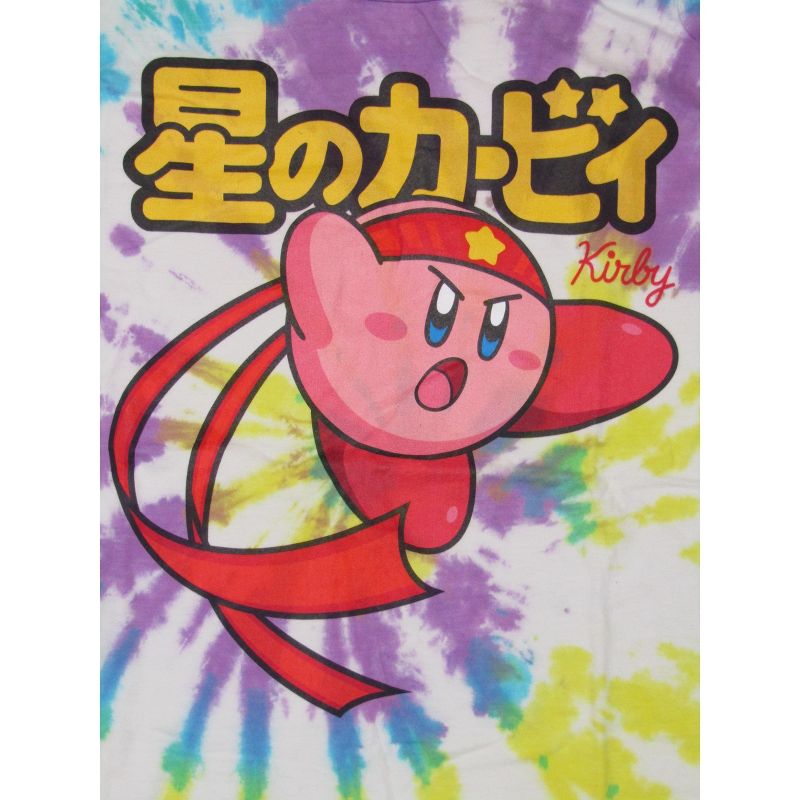 Kirby Anime Cartoon Kick Kanji  Tie Dye Graphic Tee Shirt, 2 of 3