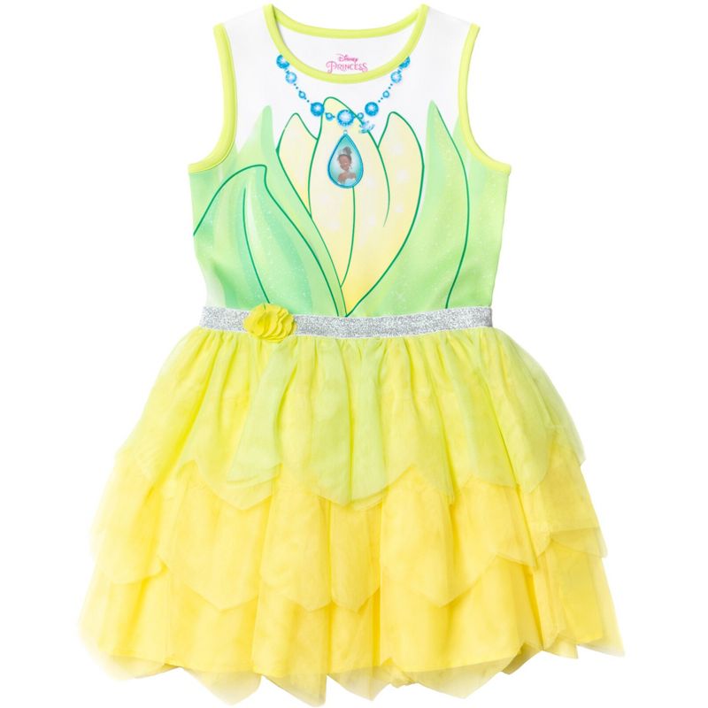 Disney Princess Tiana Tulle Costume Sleeveless Dress Green , 1 of 8