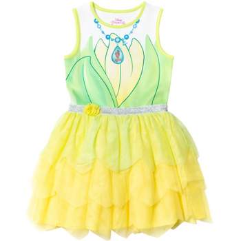 Disney Princess Tiana Tulle Costume Sleeveless Dress Green 