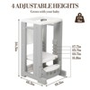 Toddler Study Tower, Height Adjustable Toddler Step Stool with Whiteboard, Montessori Kitchen Step Stool for Learning, Gray - 2 of 4