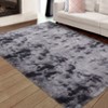 Fluffy Shaggy Rug: Tie-Dyed Furry Non-Shedding Plush Rug – Fuzzy Accent Carpet for Living Room, Bedroom | Soft Feet-Friendly Home Decor Floor Cover - 2 of 4