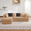 106" Teddy Velvet L-Shaped Sectional Sofa with Chaise, Boneless 32D High-Density Foam, Fluffy Comfy Couch with Curved Armrests, No Assembly - 3 of 4