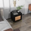 Rattan Nightstand Set of 2,Stylish Natural Rattan, for Living Room Bedroom， - 2 of 4
