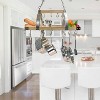 Elegant Designs 2-Light Kitchen Pot Rack with Downlights Natural Wood - 2 of 4