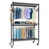 HDZNVF Rolling Clothes Rack, Heavy Duty Clothes Rack with Wheels - 2 of 4