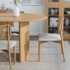 SpassWay 30"H Fashion Oval Wood Dining Table Kitchen Table Conference Table Gathering Table with Double Pedestal Black/Walnut/Natural Wood - 4 of 4