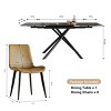 9 Piece Dining Set for 8,Retractable Sintered Stone Dining Table with 8 Armless Dining Chairs Metal Legs for Dining Room,Kitchen-The Pop Home - 2 of 4