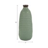 Boho Ceramic Ceramic Vase - Textured Decorative Flower Holder for Home, Office, Bedroom & Living Room - Modern Accent Piece; 16" Green - 4 of 4