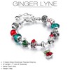 Christmas Charm Bracelet for Women by Ginger Lyne 9" Alloy Colorful Santa Holiday Italian Style Beads - 4 of 4