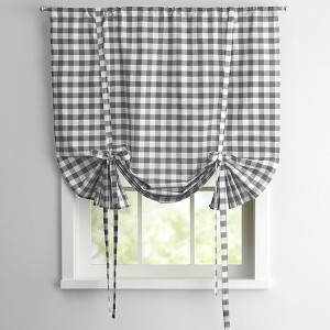 Buffalo Check Plaid Gingham Tie-Up Window Single Curtain by Sweet Home Collection® - 1 of 3