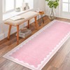 Indoor Modern Washable Area Rugs with Scalloped Print, Ultra Thin Non Slip Throw Carpet for Bedroom Living Room - 2 of 4