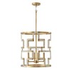 Capital Lighting Hala 4 - Light Chandelier in  Bleached Natural Jute/Patinaed Brass - 3 of 4