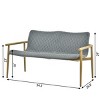 Layout Optimized Outdoor Seating Ensemble 4Piece Sofa & Armchair Set w/ Grid Weave & Planked Table - 4 of 4