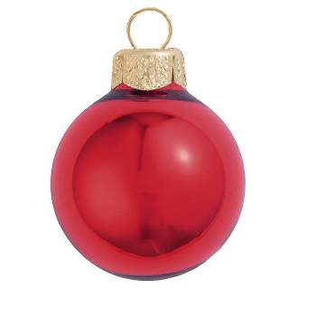 Northlight Shiny Finish Glass Ball Christmas Ornaments - 4" (100mm) - Red - 6ct