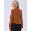 INSPIRE CHIC Women's Vintage Shawl Collar Long Sleeve Ruffle Hem Work Short Blazer - 3 of 4