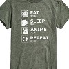 Men's - Instant Message - Eat Sleep Anime Repeat Short Sleeve Graphic T-Shirt - 2 of 4